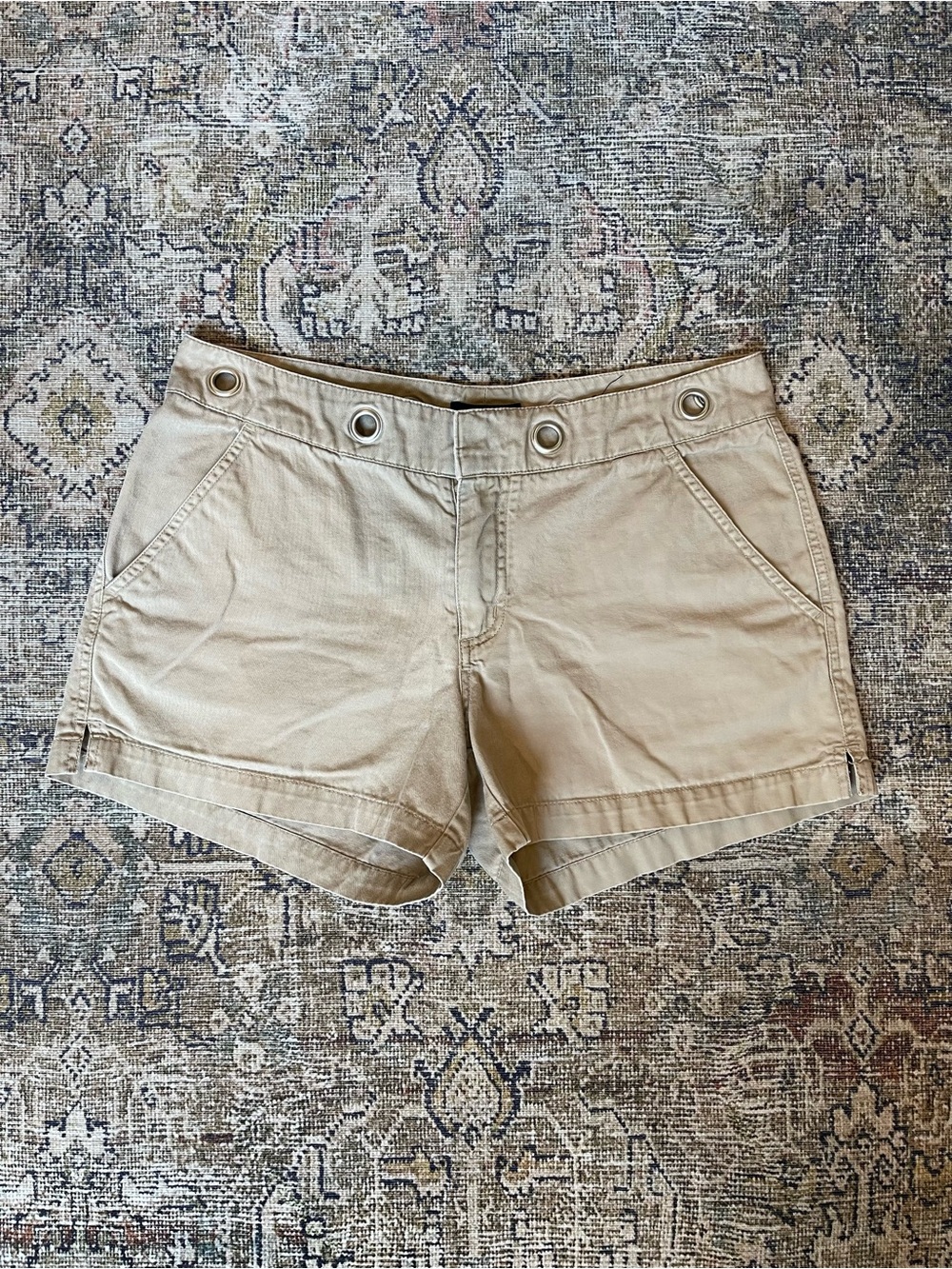 Austin Clothing Co. Khaki Eyelet Waist Bermuda Shorts